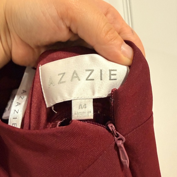 Azazie Burgundy Backless Dress - Picture 5 of 5